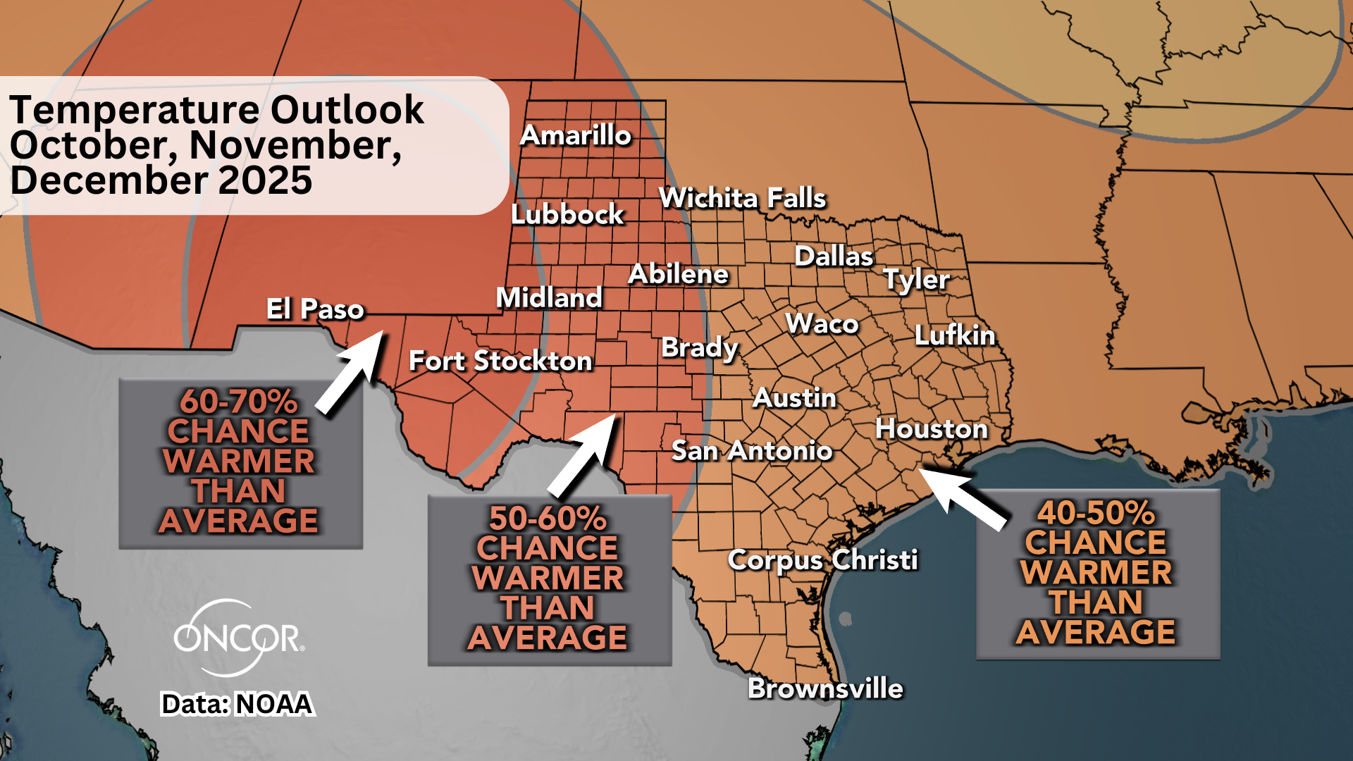 Temperature outlook for fall 2025